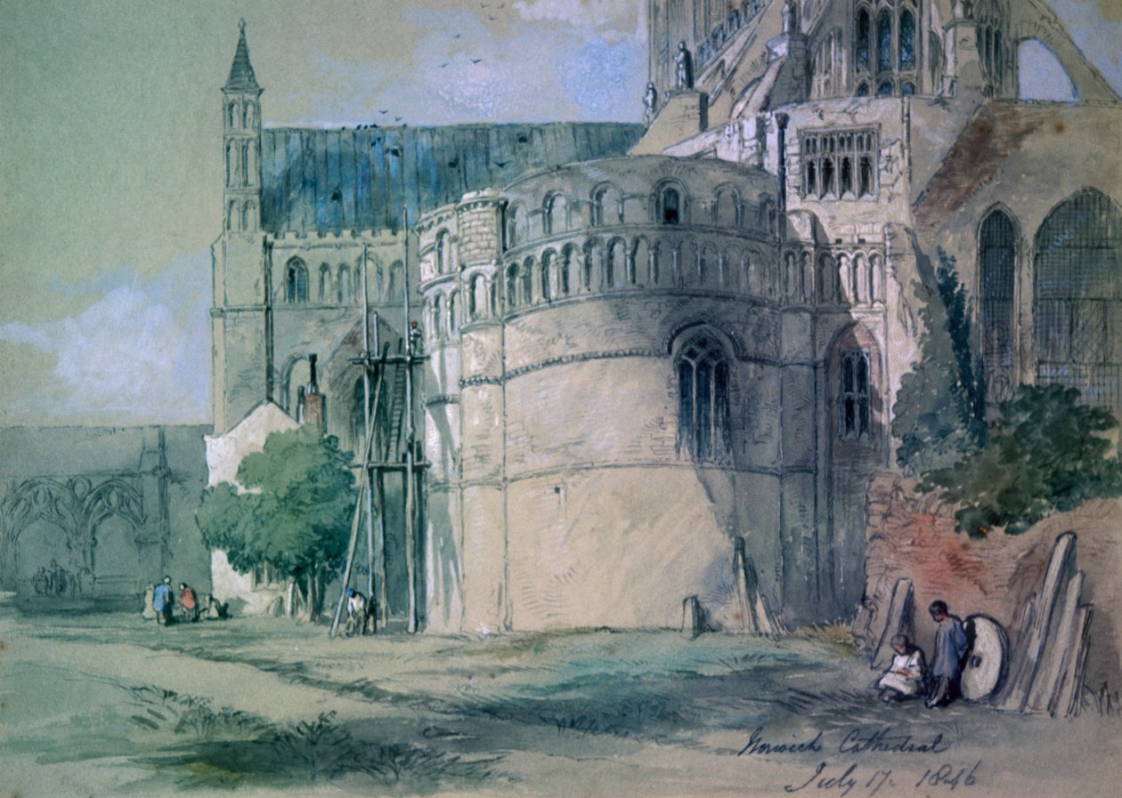 Kathedrale von Norwich, 1846 von Sir John Gilbert