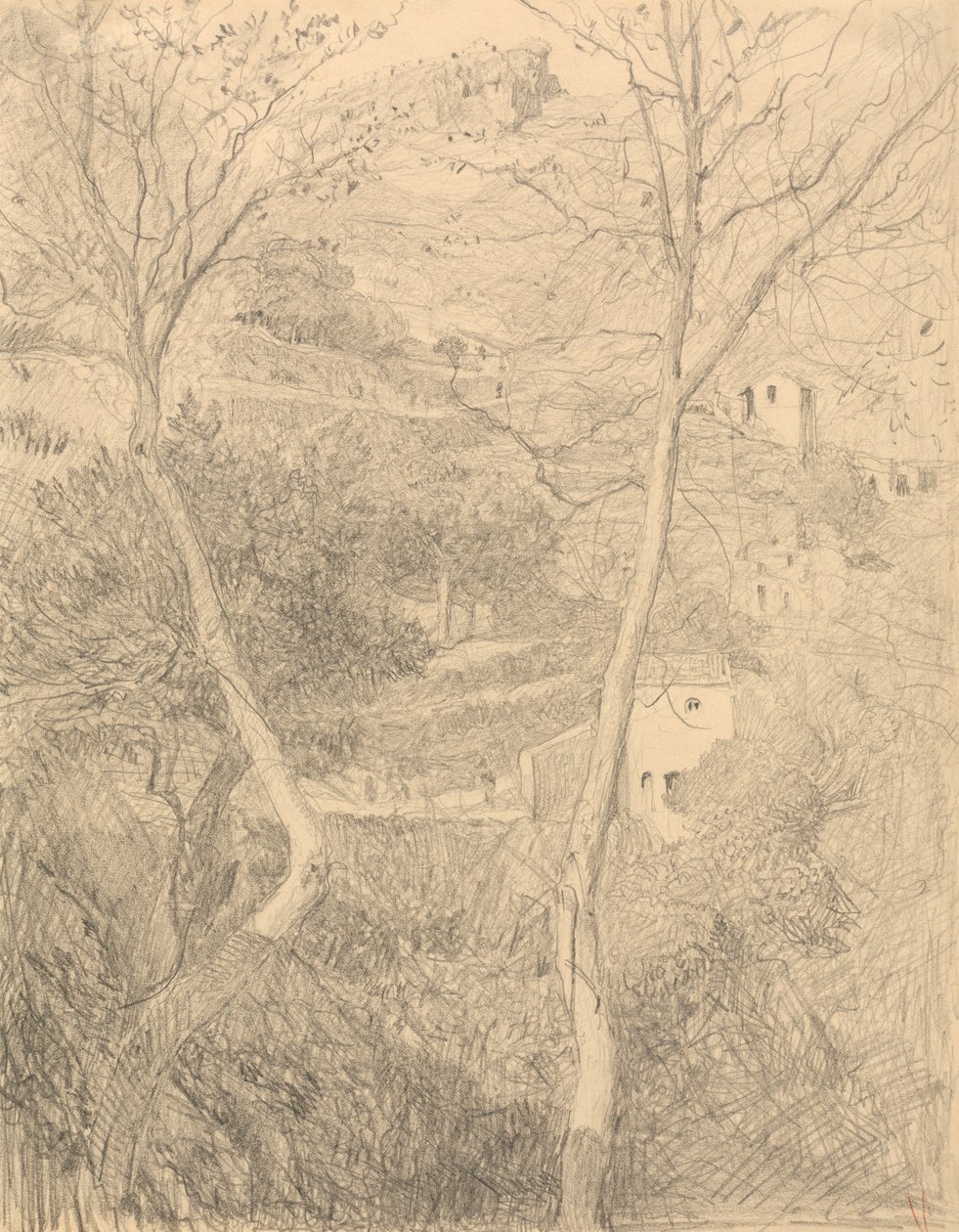 Stadt an einem Hang von Sir William Blake Richmond