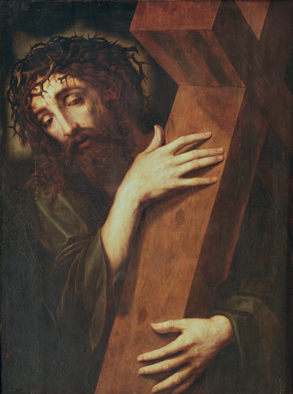 Christus trägt das Kreuz von Spanish School