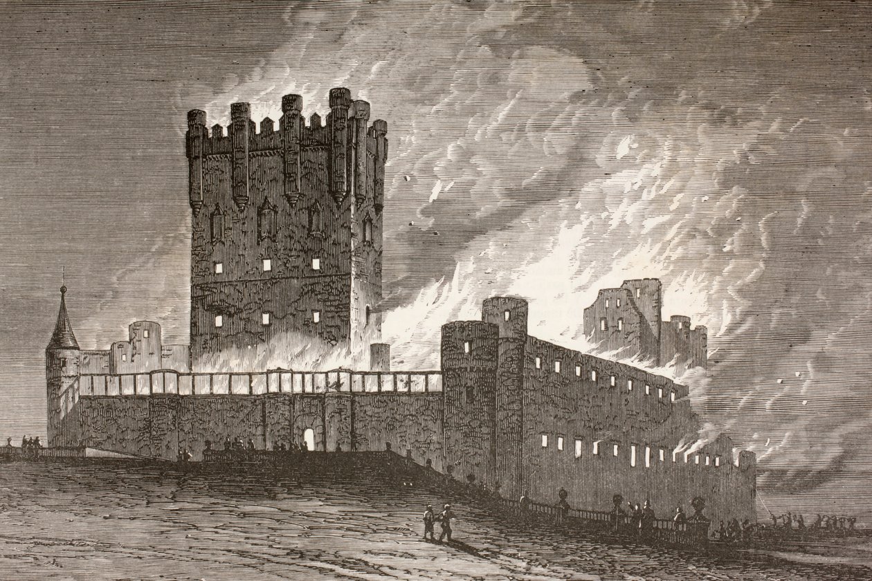 Segovia, Spanien: das Feuer im Alcazar am 6. März 1862, aus 