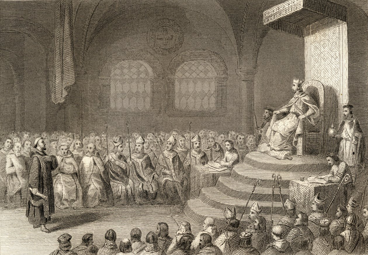 Das fünfzehnte Konzil von Toledo während der Herrschaft von König Egica im Jahr 688 n. Chr. von Spanish School
