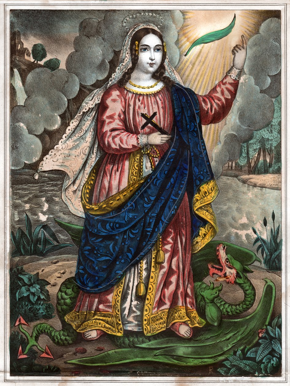 Heilige Margareta von Antiochia. (Gravur, ca. 1830) von Spanish School