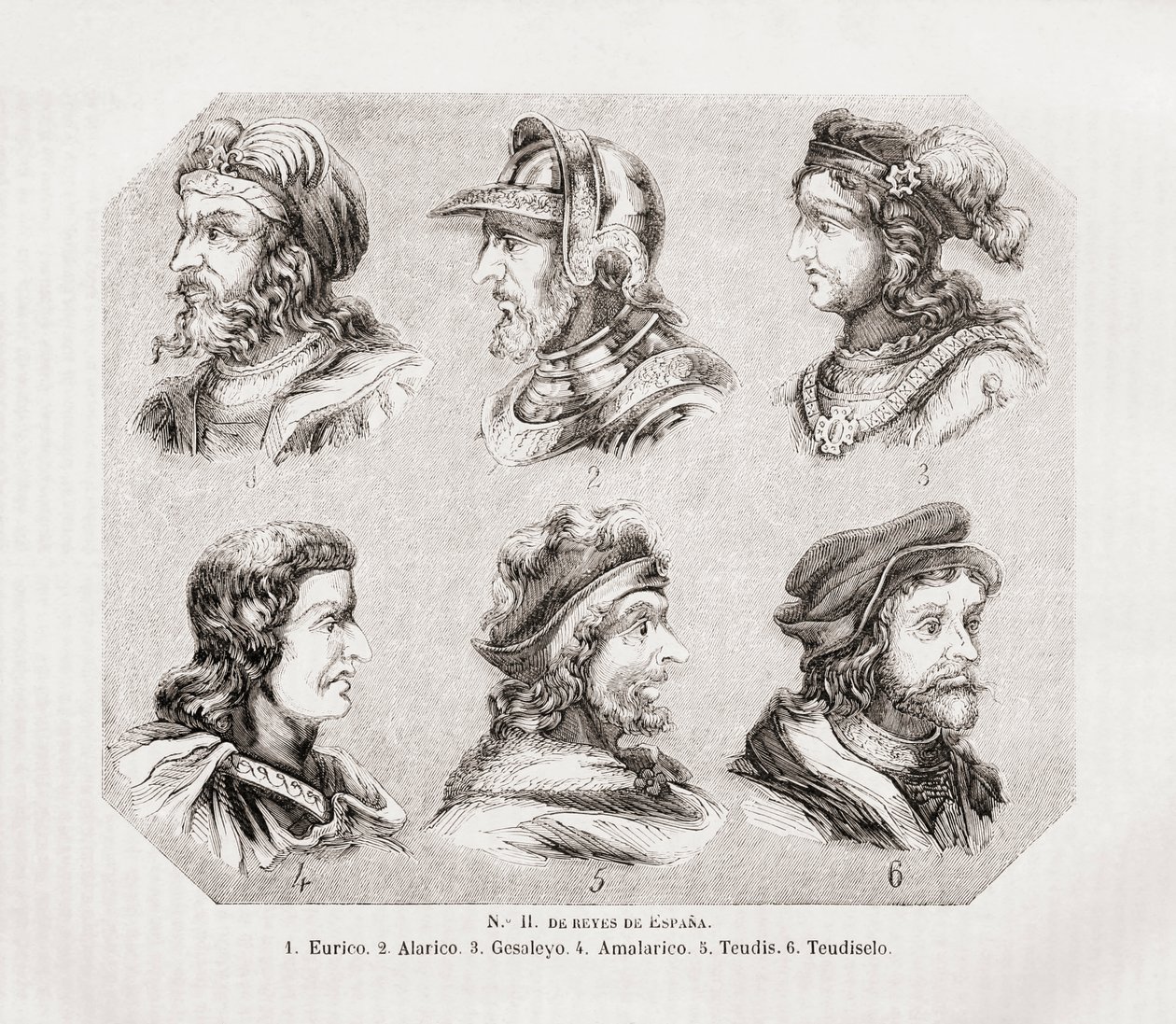 Sechs spanische Könige. von Spanish School
