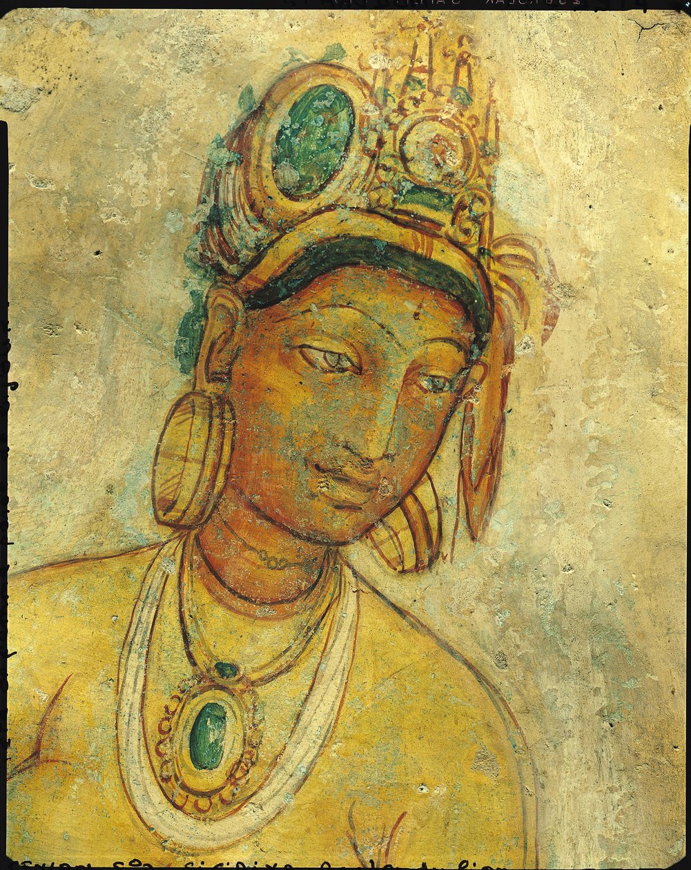 Die Wolkenjungfrauen, aus der Felsenfestung, 5. Jahrhundert (Detail) von Sri Lankan School