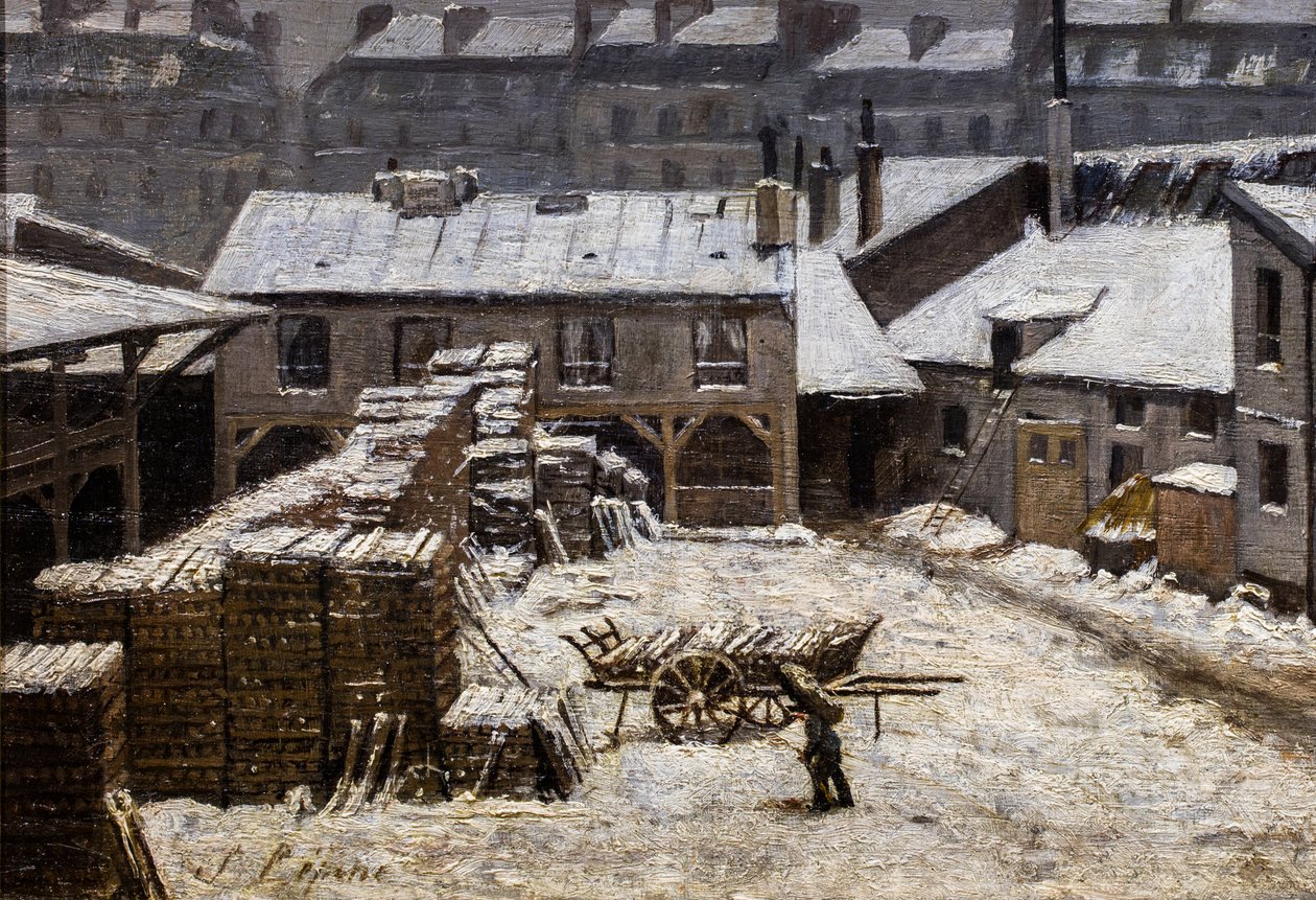 Schnee in Paris von Stanislas Victor Edouard Lepine