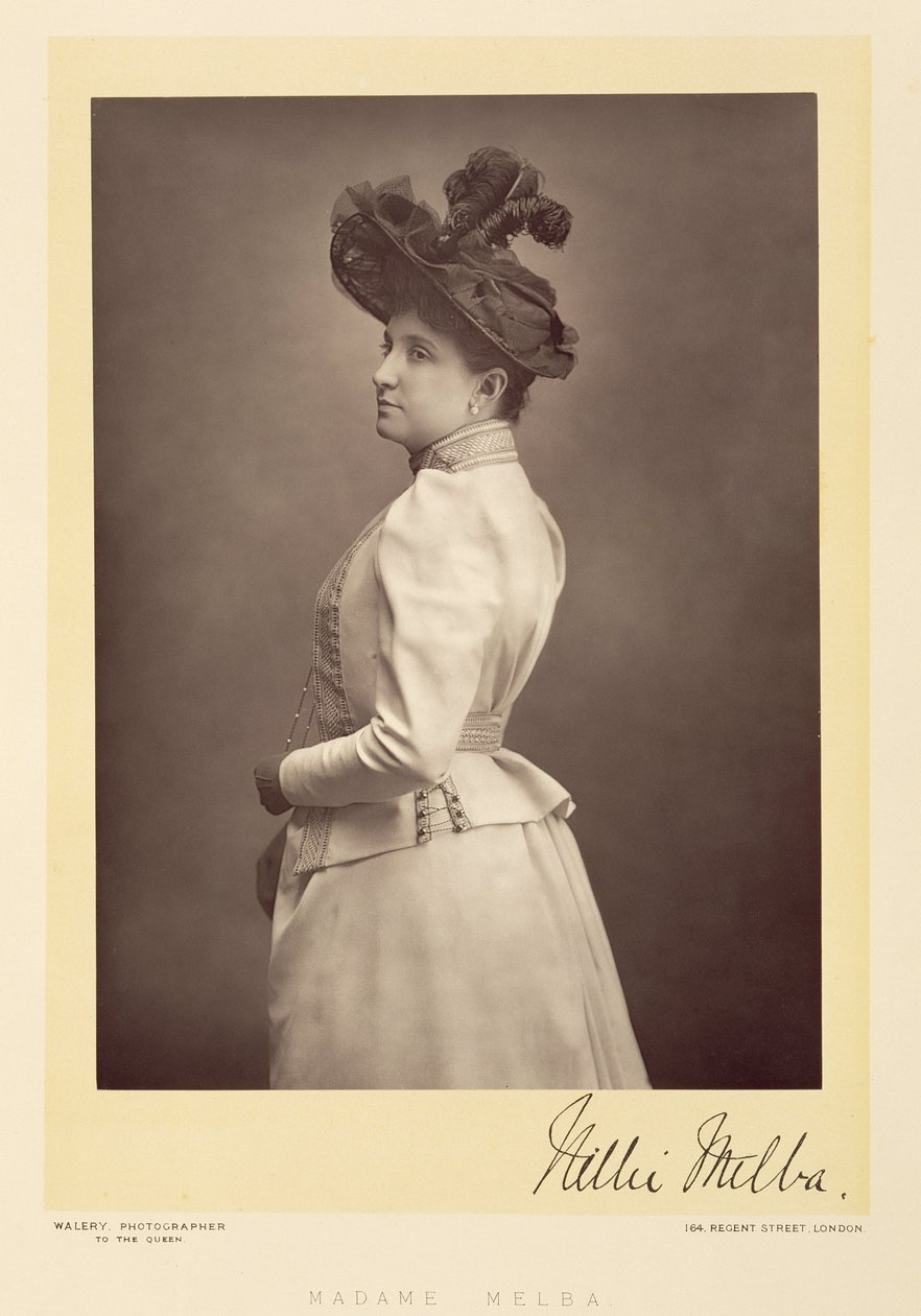 Dame Nellie Melba (1861-1931), Opernsopran, Porträtfotografie von Stanislaus Walery