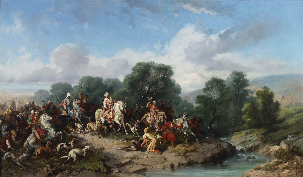 Die Falknerei von Sultan Ahmed III, 1873 von Stanislav Khlebovsky