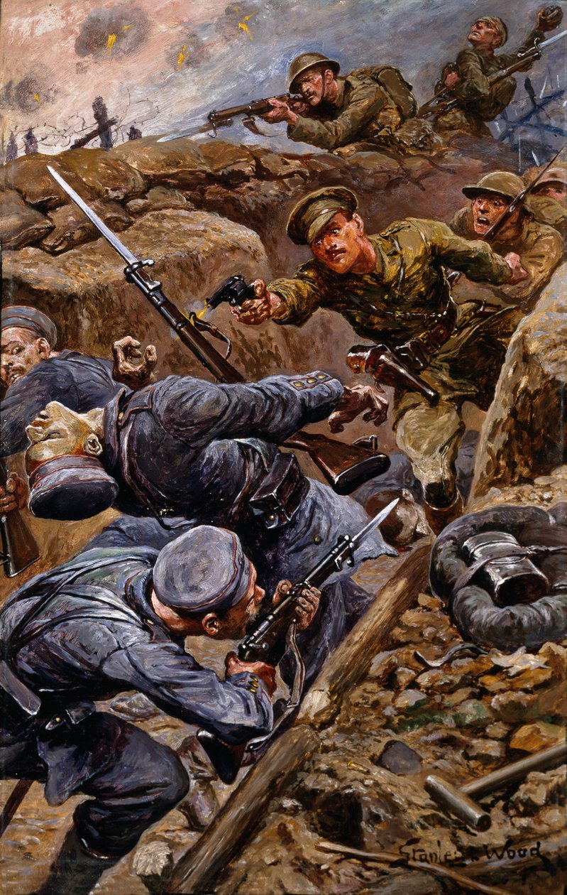 Captain Reginald James Young gewinnt das Military Cross in der Schlacht an der Somme, 1916 von Stanley L. Wood