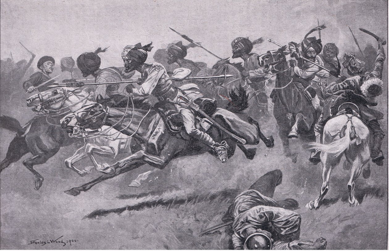 Auf der Expedition nach Pao-Ting-Fu: ein Angriff der bengalischen Lanzenreiter von Stanley L. Wood
