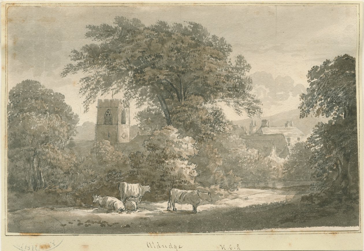 Aldridge Kirche: Gravur, 1762-1802 von Stebbing Shaw
