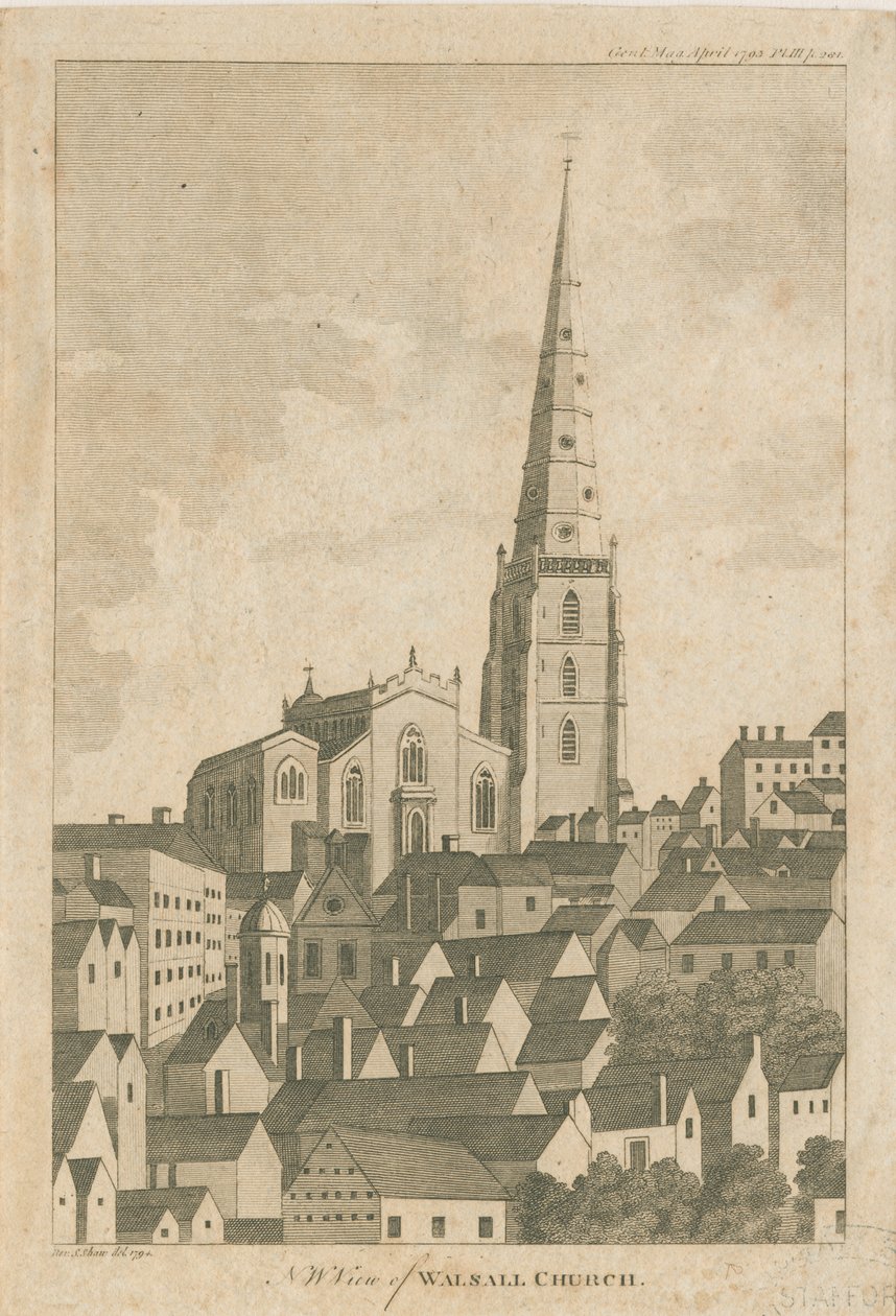 Walsall Kirche (Stich) von Stebbing Shaw
