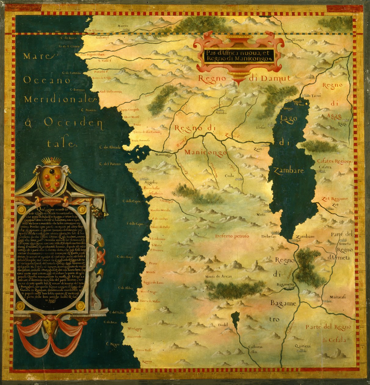 Gabun, Angola und Kongo von Stefano Bonsignori 1589