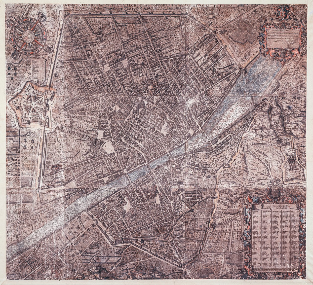 Karte von Florenz von Stefano Buonsignori