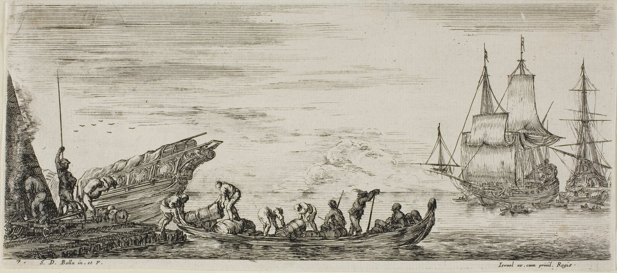 Tafel Eins aus Verschiedene Einschiffungen von Stefano della Bella