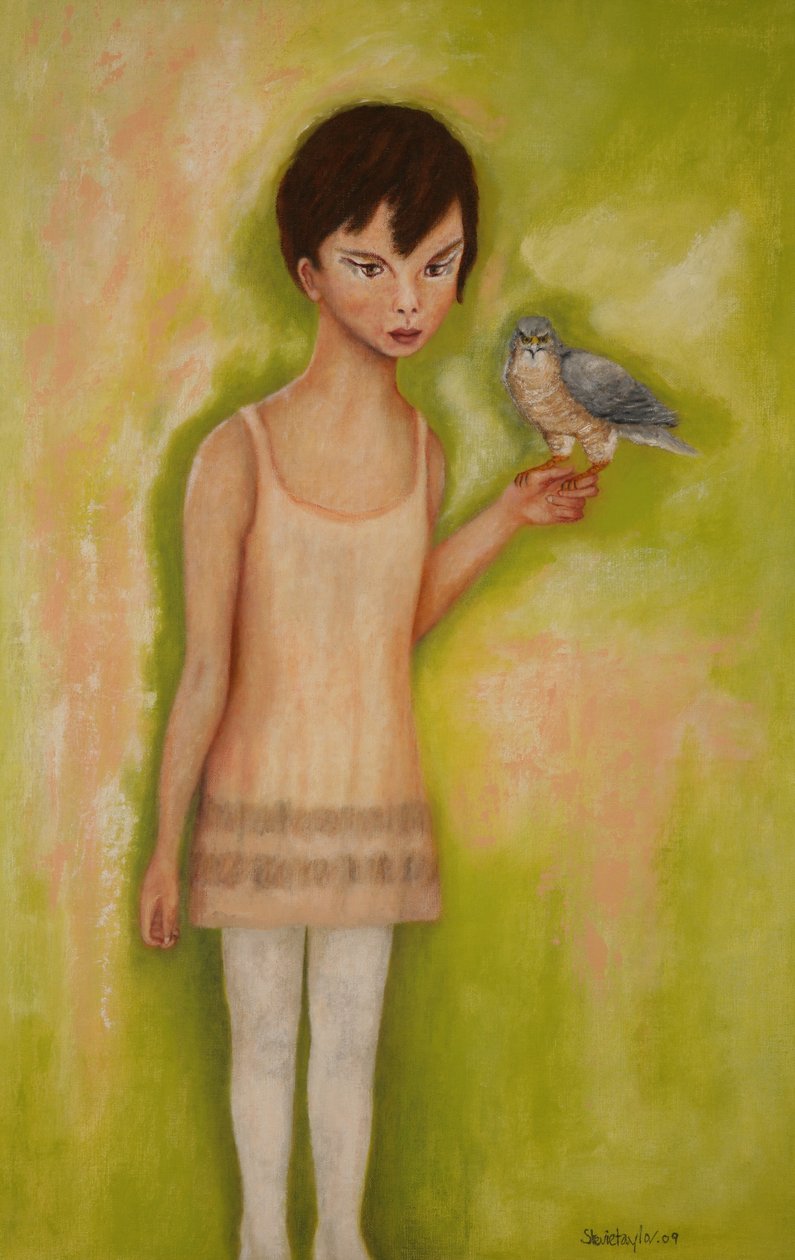 Vertrauens-Mädchen mit einem Sperber, 2010 von Stevie Taylor