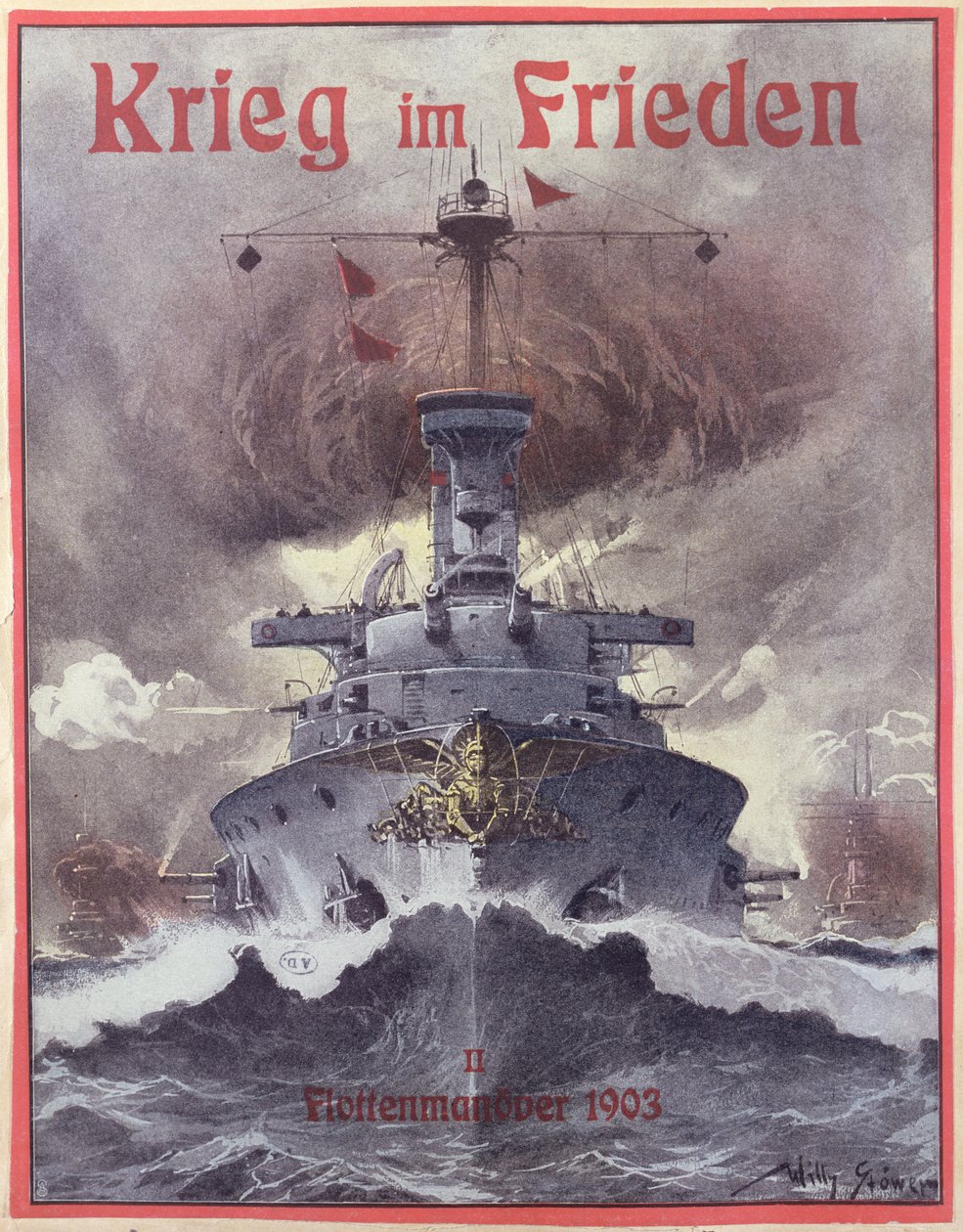 Krieg im Frieden, Plakat zur Feier der deutschen Marineübungen von 1903 von Stoewer Willy