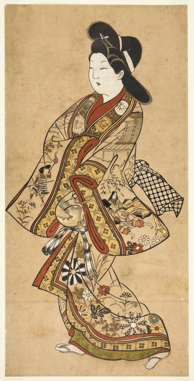 Eine Schönheit beim Gehen von Sugimura Jihei