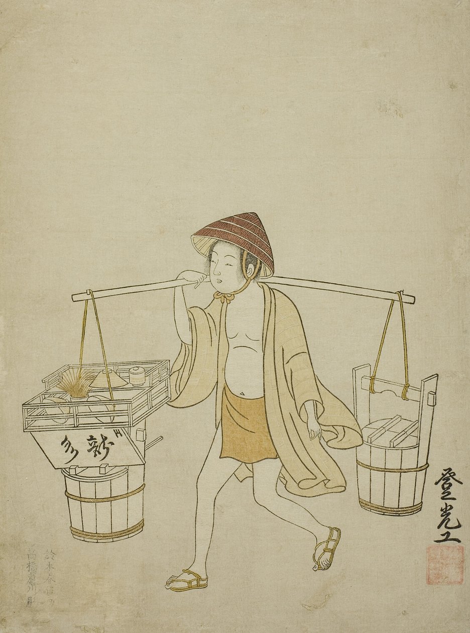Ein Wasserverkäufer, 1765 von Suzuki Harunobu