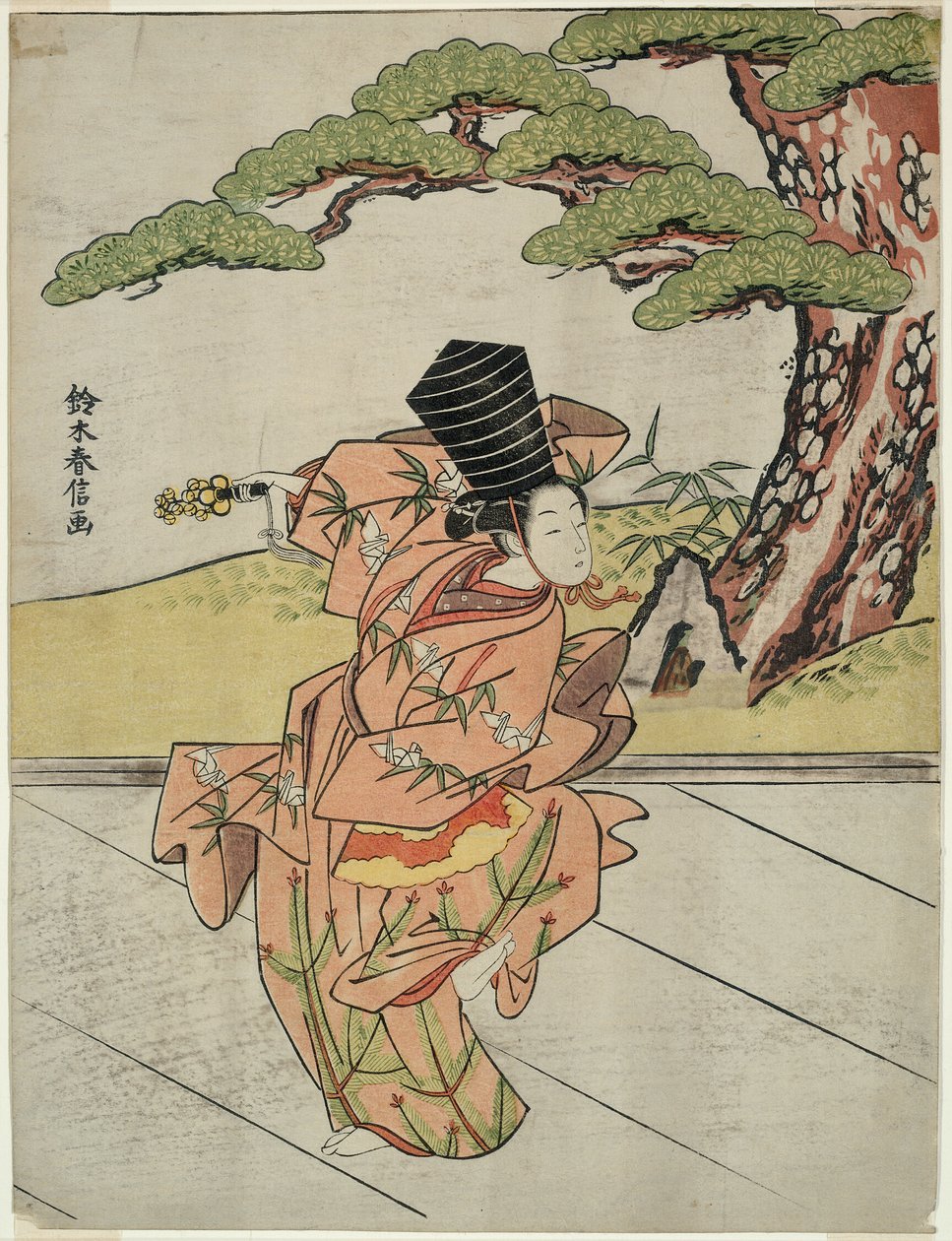 Weibliche Sanbaso-Tänzerin von Suzuki Harunobu