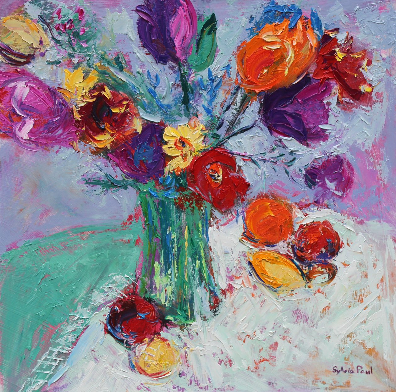 Tulpen und Früchte von Sylvia Paul