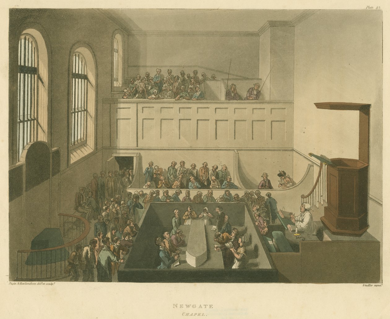 Newgate-Kapelle, 1809 von Pugin and Rowlandson