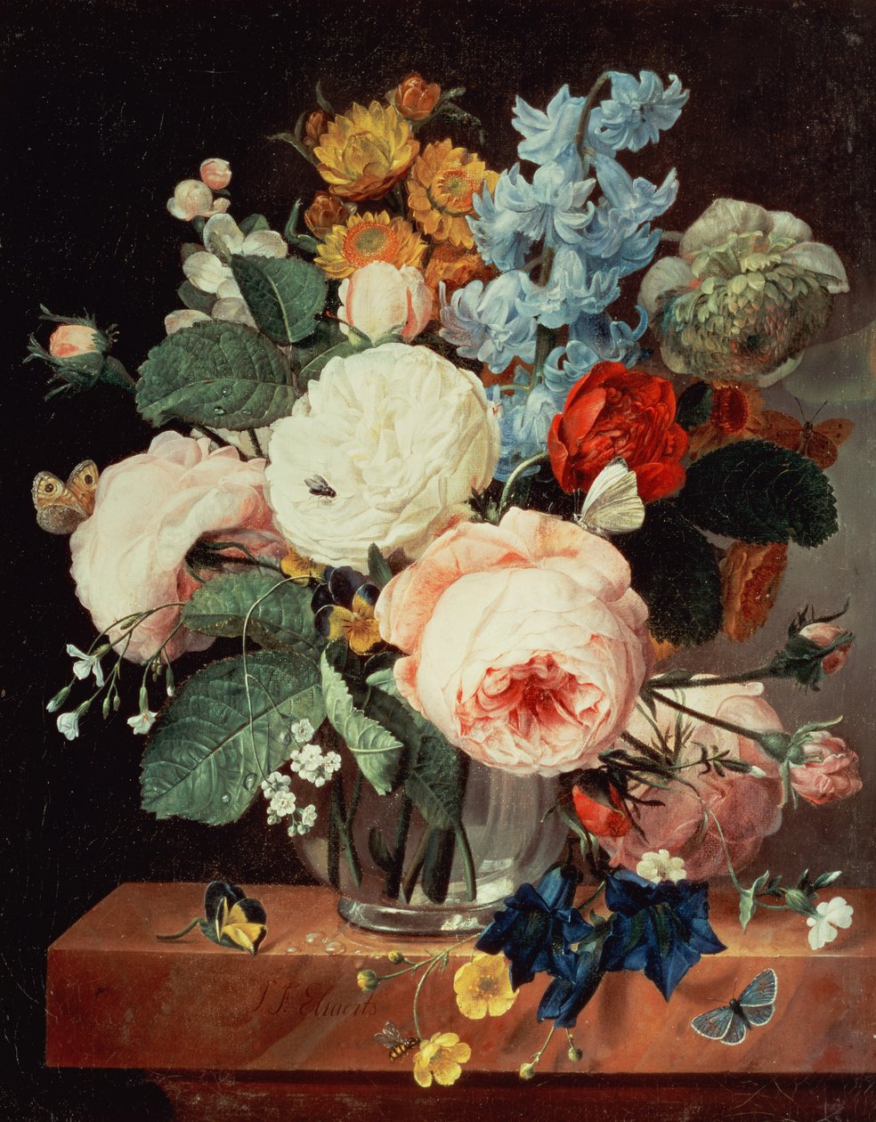Blumenvase auf einer Marmorkante von T.F. Ehaerts