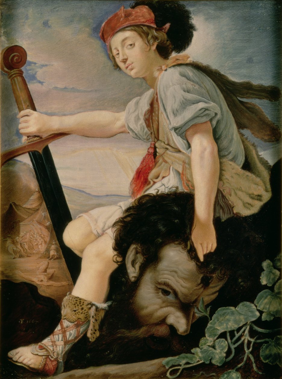 David mit dem Kopf von Goliath von T. Flatman