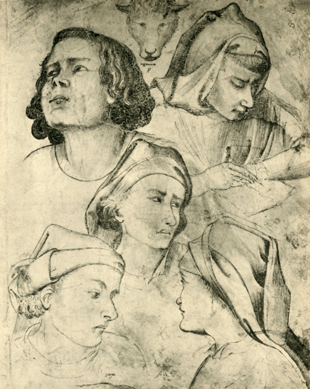 Studien von Köpfen von Taddeo Gaddi