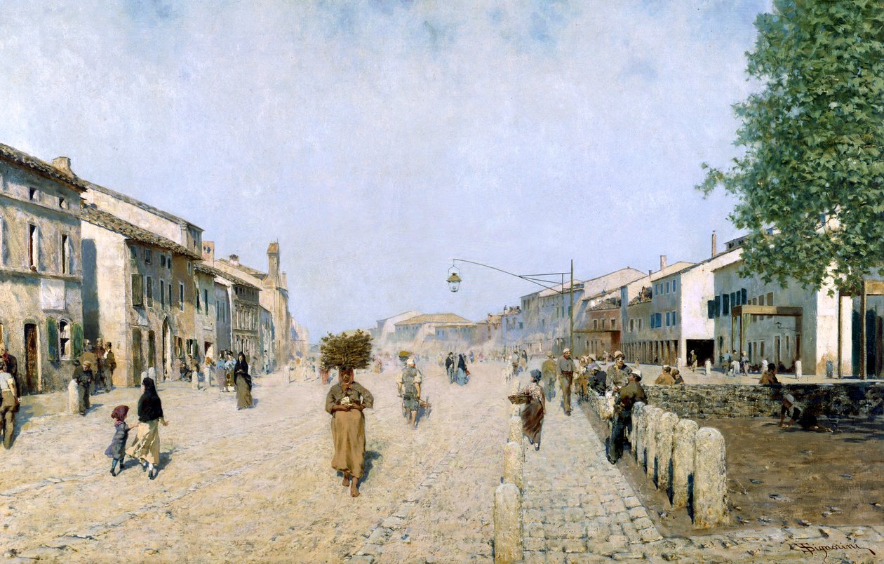 Eine Straße in Ravenna, 1874 von Telemaco Signorini