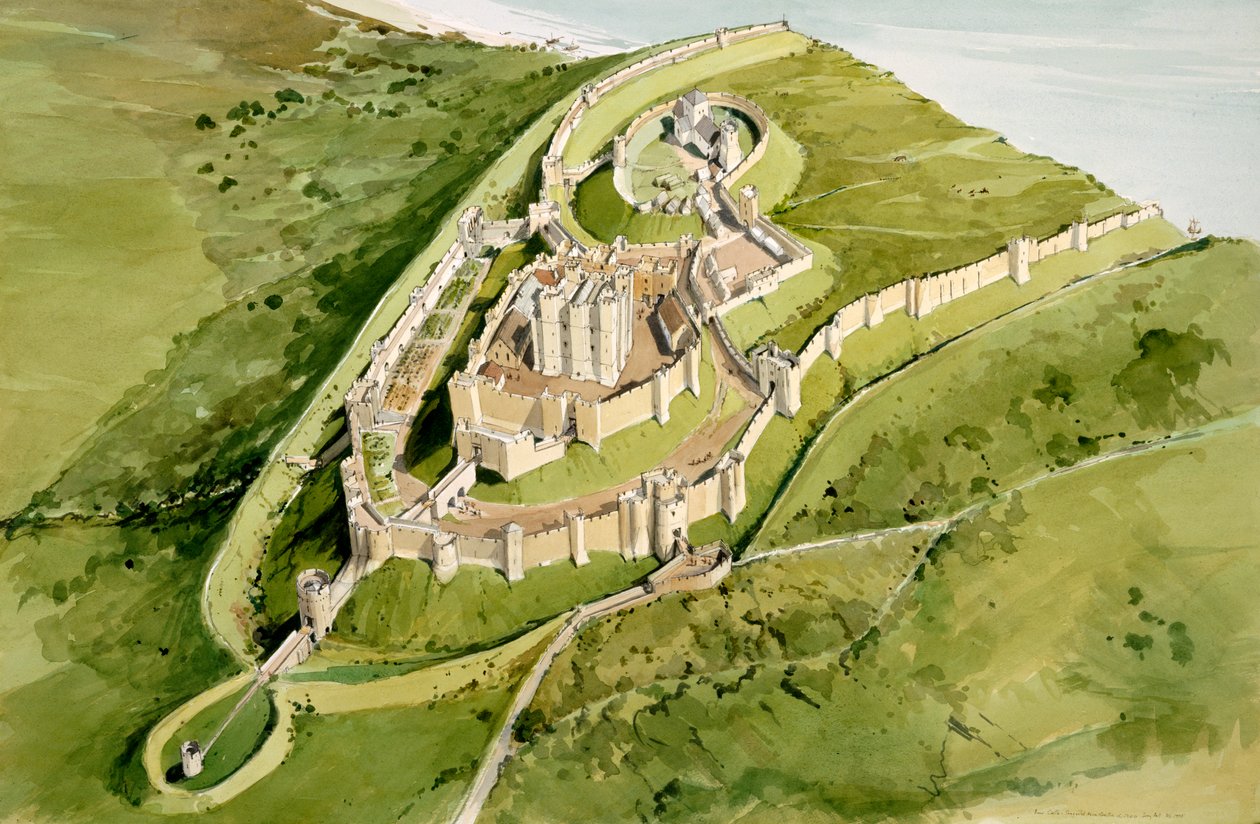 Dover Castle, ca. 1300, ca. 1990-2010 von Terry Ball