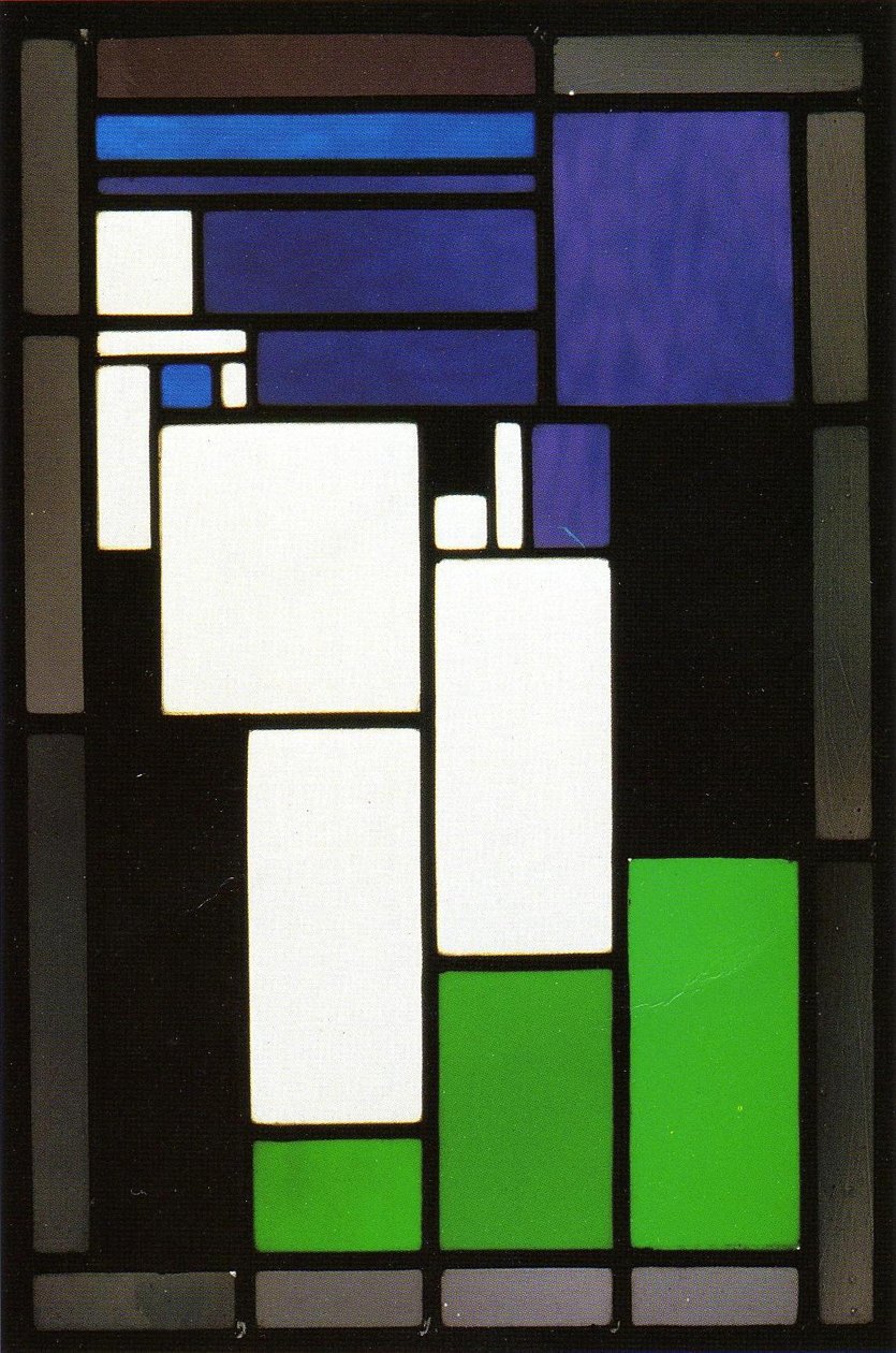 Buntglas-Komposition Weiblicher Kopf von Theo van Doesburg