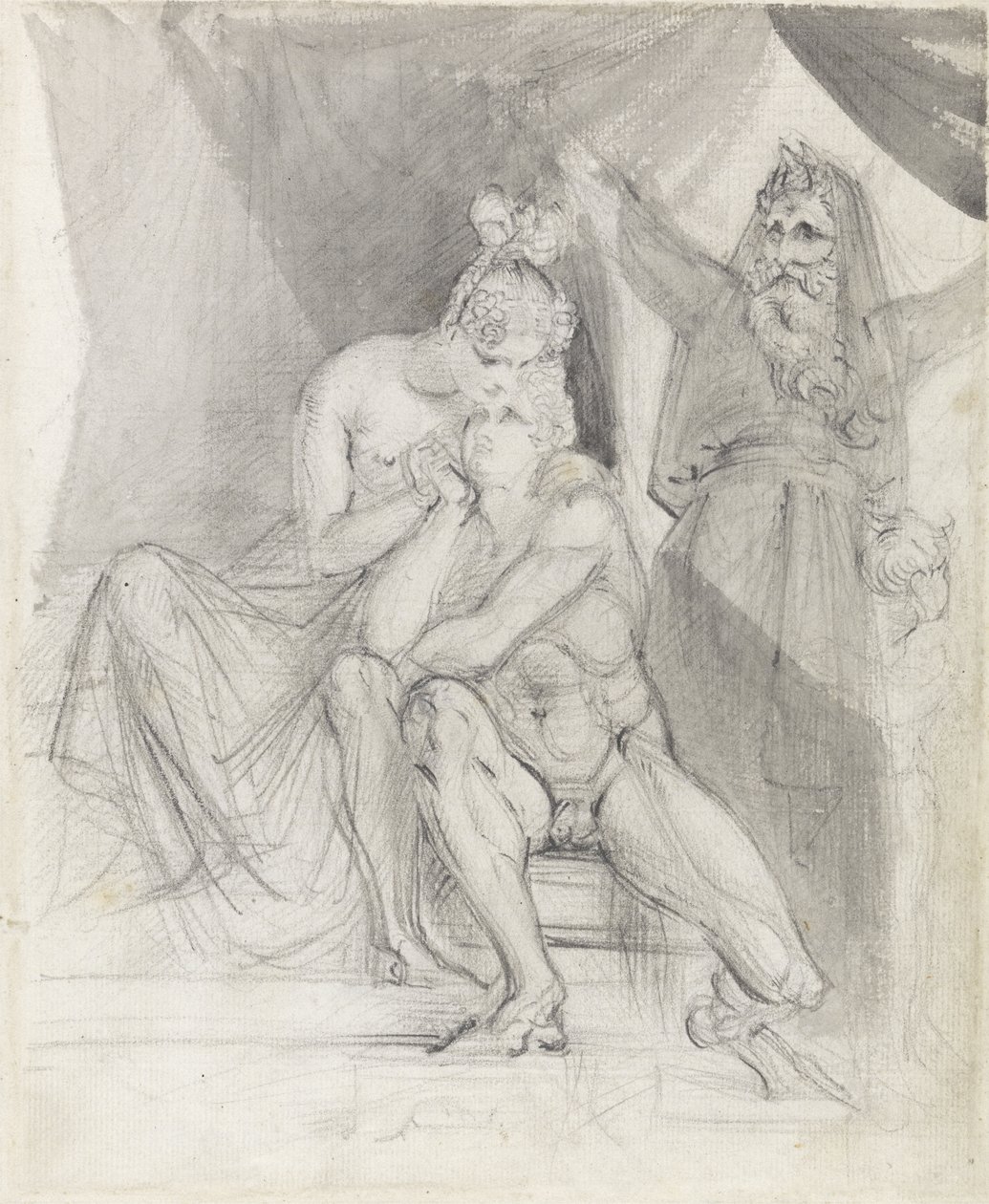 Prospero beobachtet Ferdinand und Miranda, um 1840 von Theodor M. von Holst