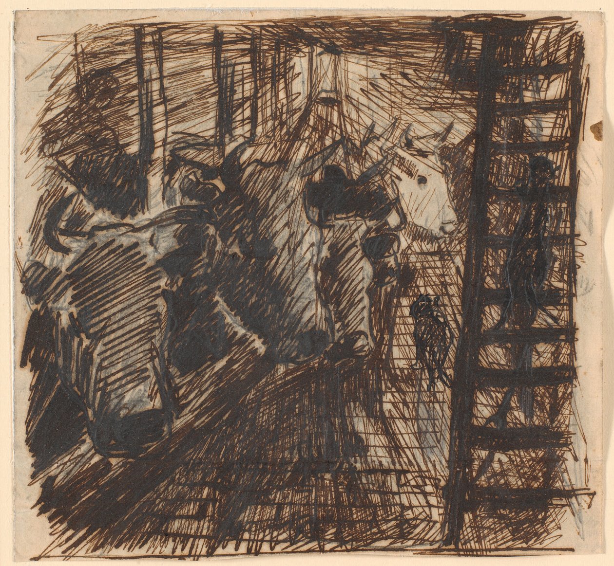 Abend im Kuhstall von Theodor Philipsen
