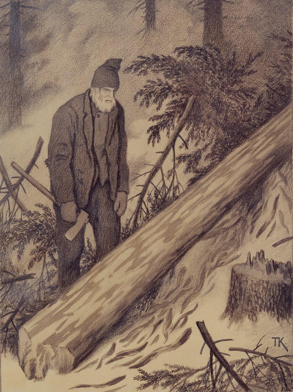 Winterstraße von Theodor Kittelsen