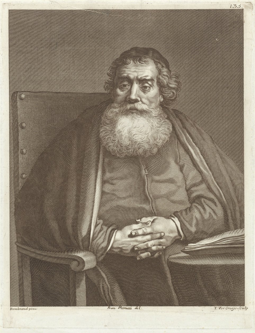 Sitzender Mann mit Bart von Theodor Vercruys