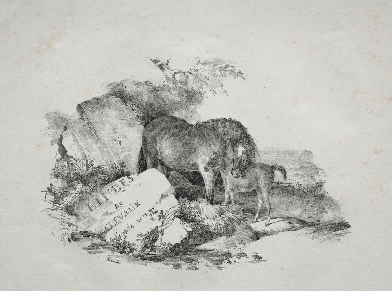 Die Stute und ihr Fohlen von Theodore Gericault