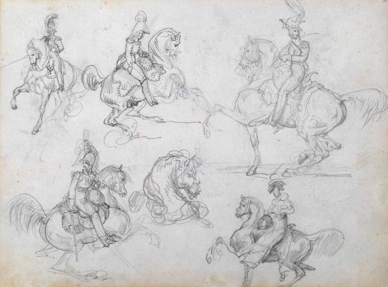 Reiter auf tänzelnden Pferden von Theodore Gericault