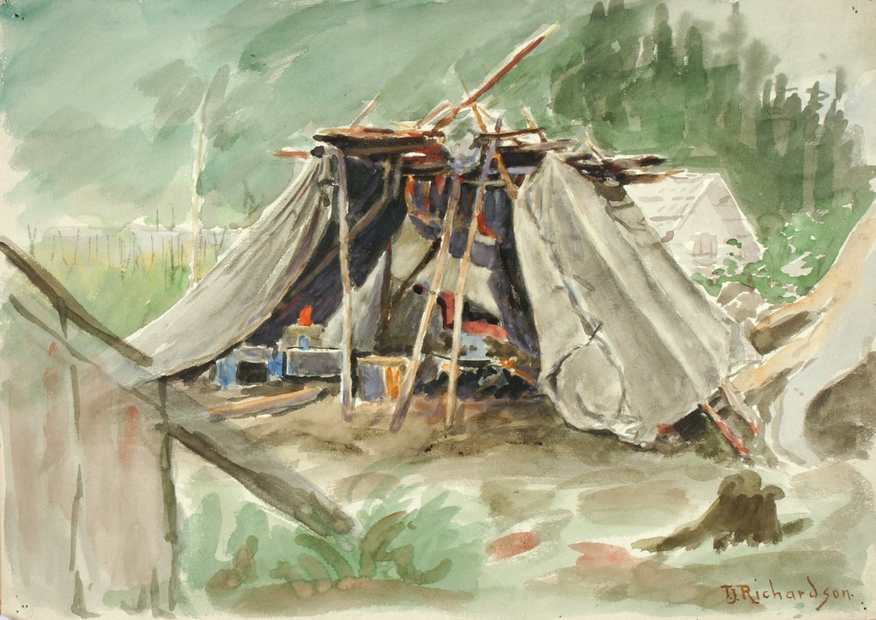 Indianerlager, Alaska, ca. 1880-1914 von Theodore J. Richardson