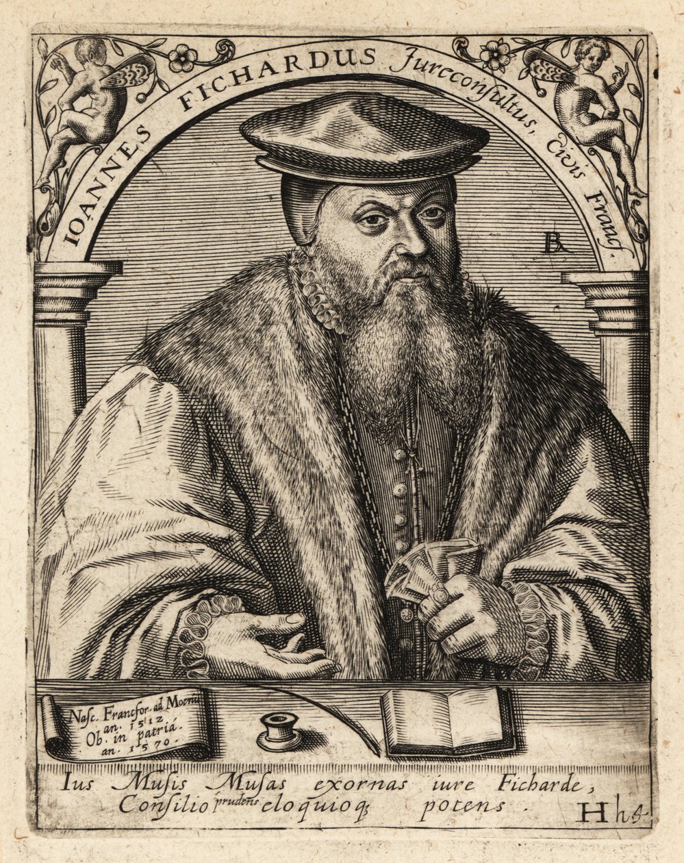 Johann von Fichard, deutscher Jurist von Theodore de Bry