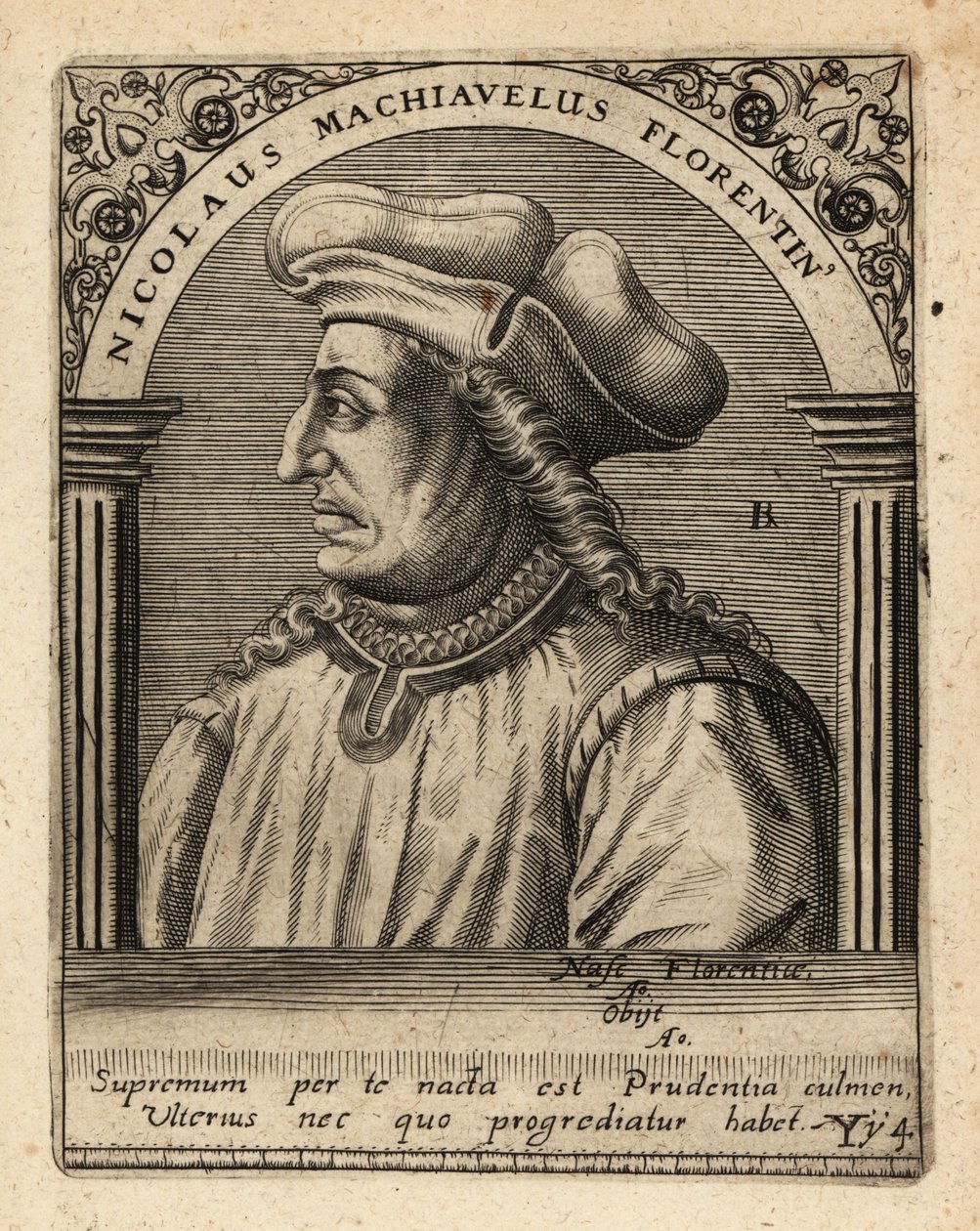 Machiavelli, italienischer Diplomat von Theodore de Bry