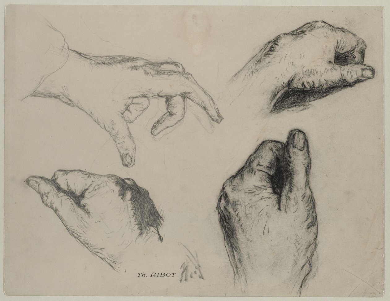 Studie von Händen (recto) von Theodule Ribot