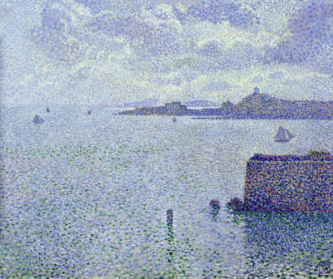 Segelboote in einer Mündung, ca. 1892-93 von Théo van Rysselberghe