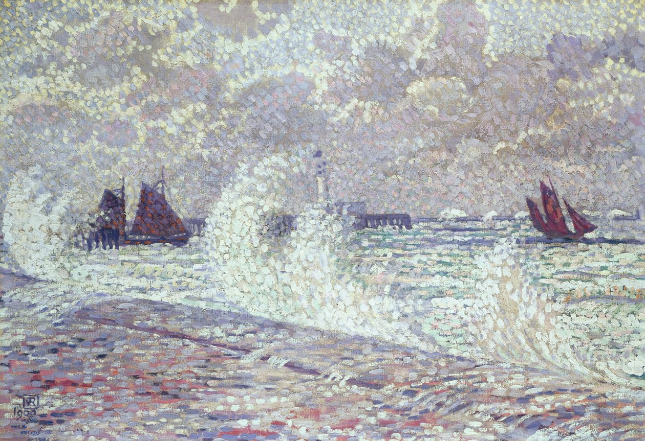 Das Meer während der Tagundnachtgleiche, Boulogne-sur-Mer, 1900 von Théo van Rysselberghe