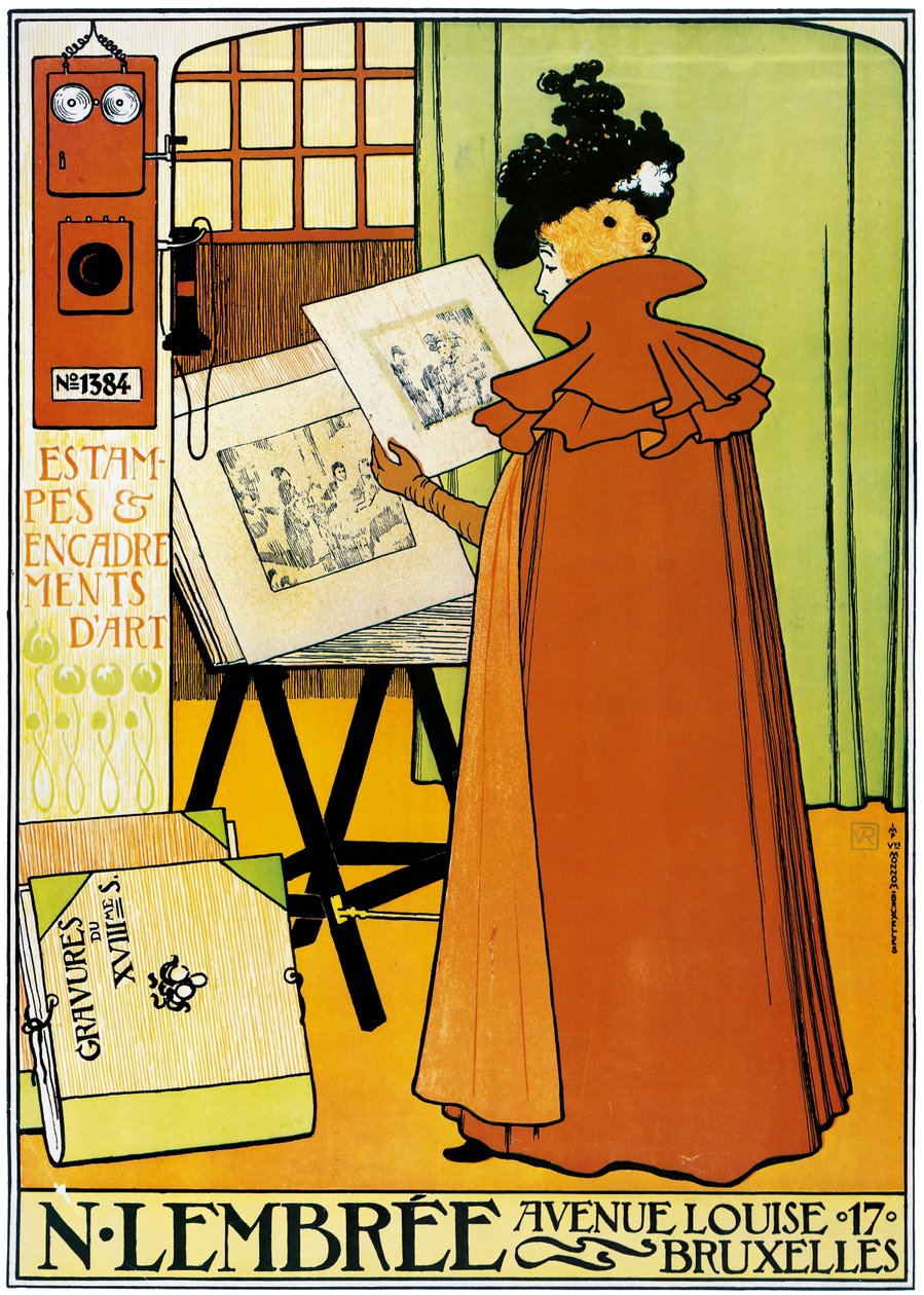 Werbeplakat der Kunsthandlung Lembree in Brüssel von Théo van Rysselberghe