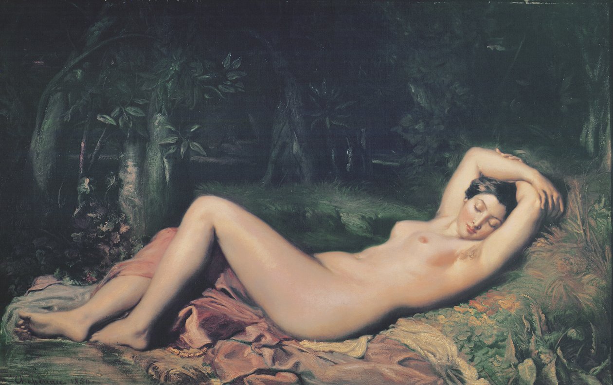 Eine schlafende Nymphe, 1850 von Théodore Chassériau