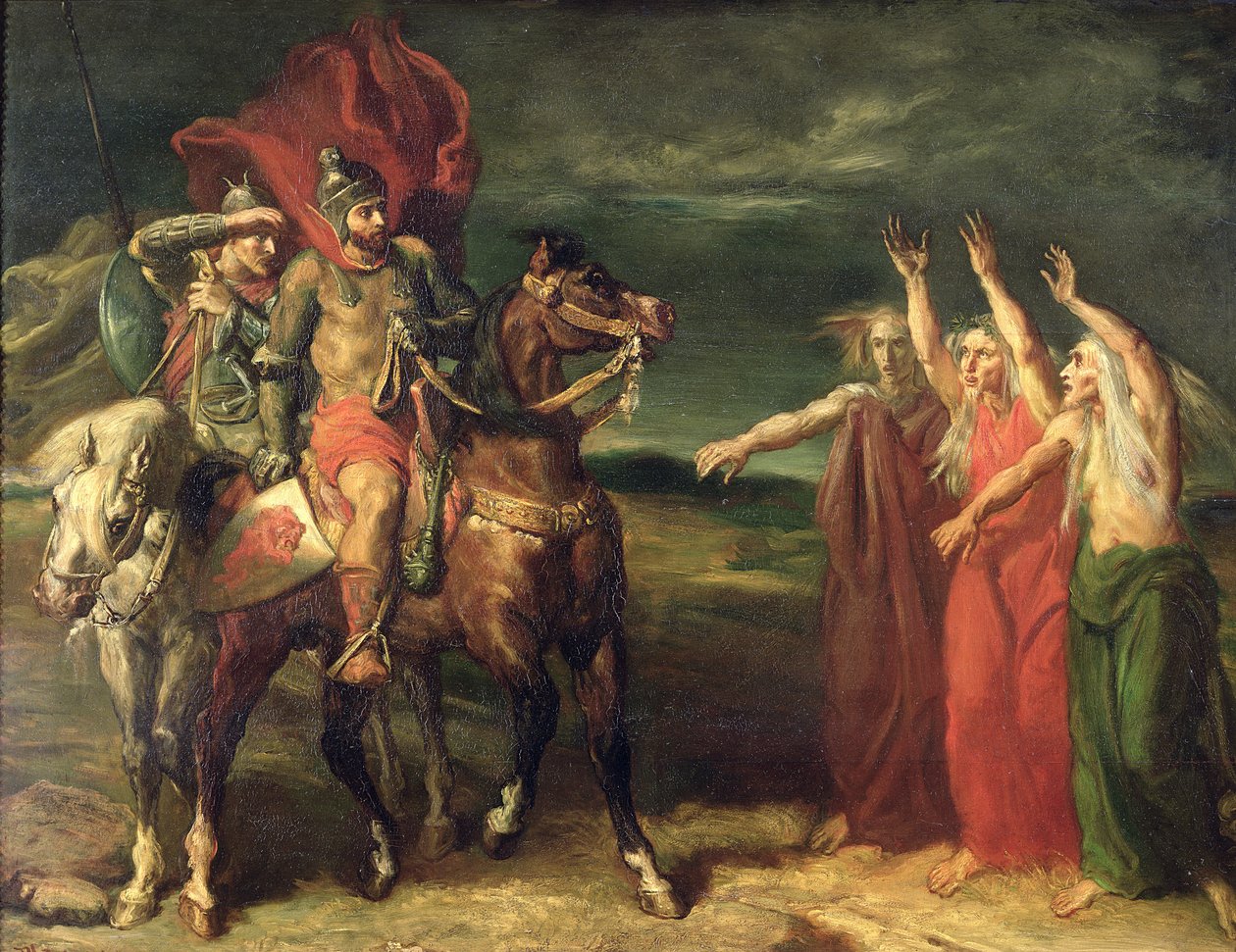 Macbeth und die drei Hexen, 1855 von Théodore Chassériau