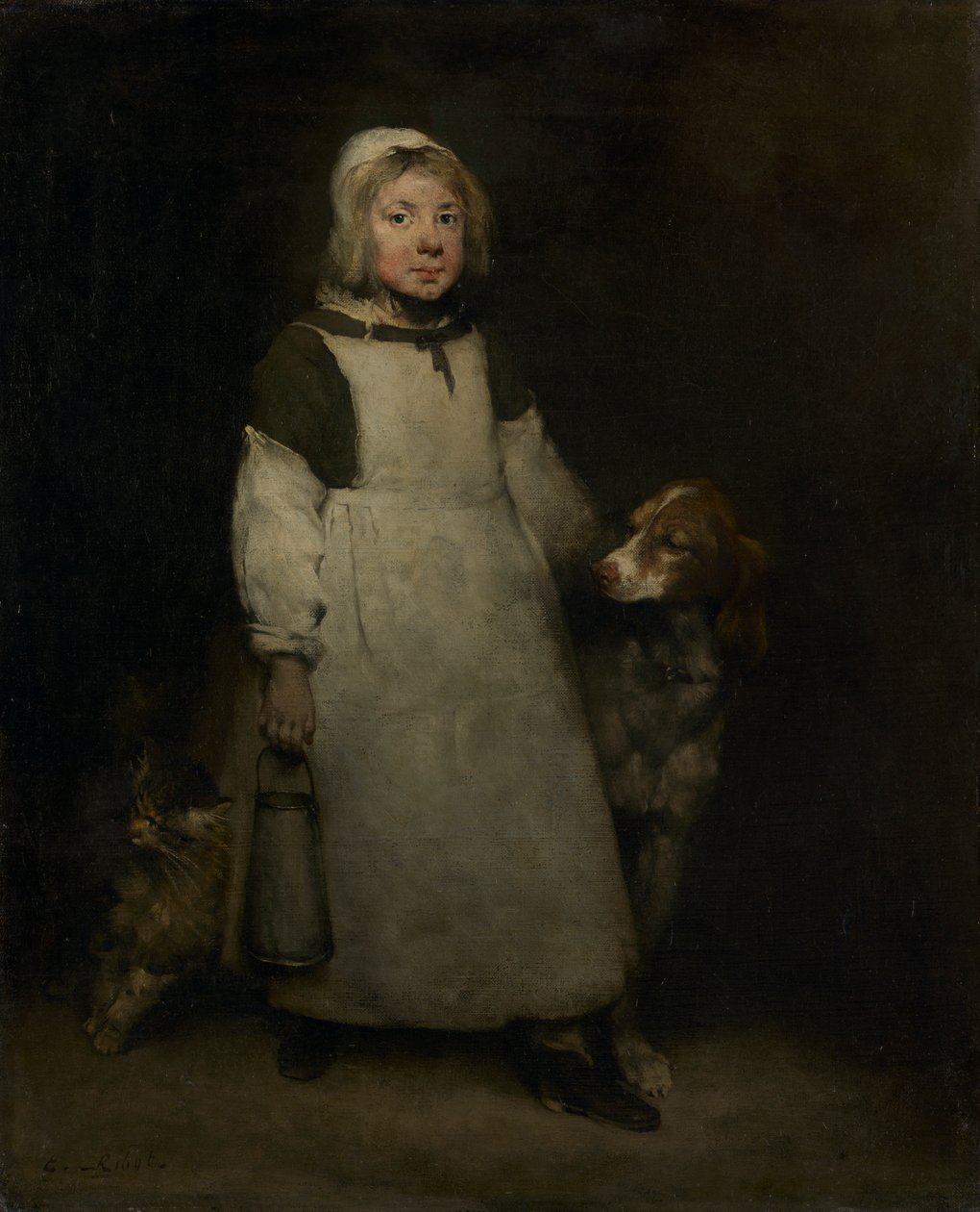 Die kleine Milchmagd, um 1865 von Auguste Theodule Ribot