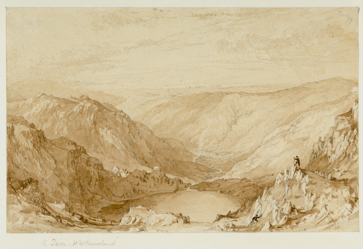 Ein Tarn, Westmorland (Small Water Tarn von Nanbield, Blick nach Mardale) von Thomas Allom