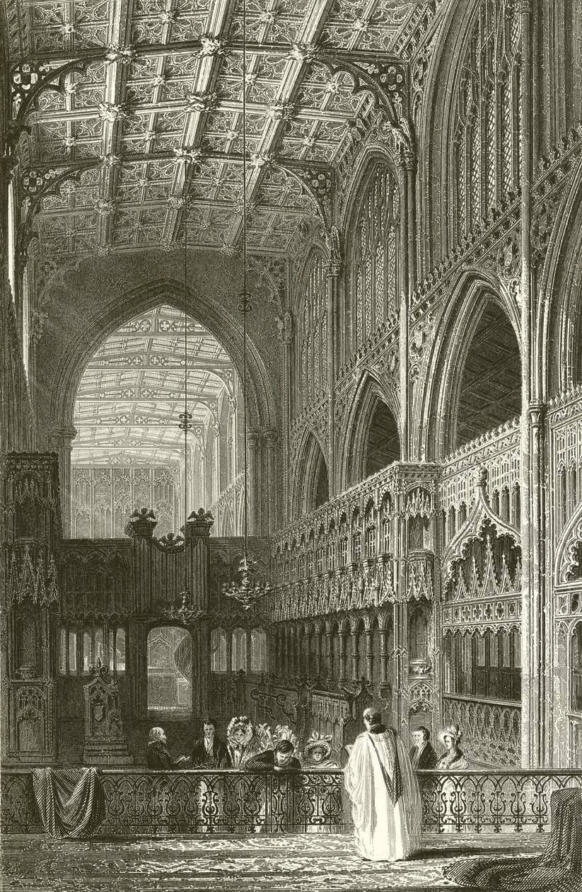 Innenraum der Stiftskirche, Manchester von Thomas Allom