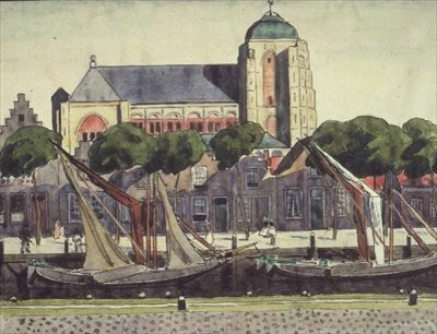 Die Kirche und der Hafen von Verre von Thomas Austen Brown